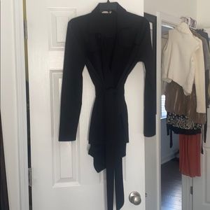 Black shirt jacket with wrap